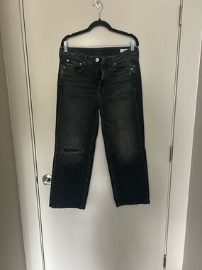 AYR- Easy Easy Black Washed Distressed Denim Jean